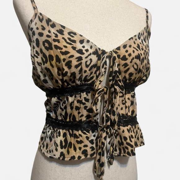 Y2K leopard print and black lace top - Picture 3 of 5